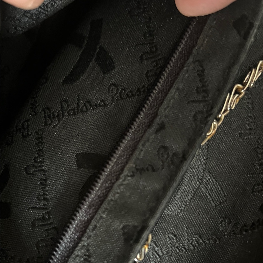 Paloma Picasso Black Leather Crossbody with Gold X Accent - Picture 4 of 5